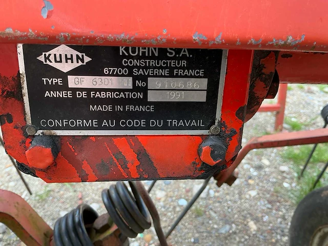 1991 kuhn gf6301 hooischudder - afbeelding 5 van  13