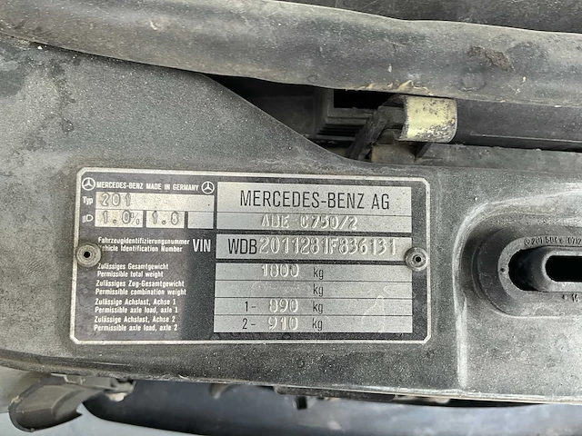 1991 mercedes-benz 190d 2.5 turbo personenauto - afbeelding 17 van  24