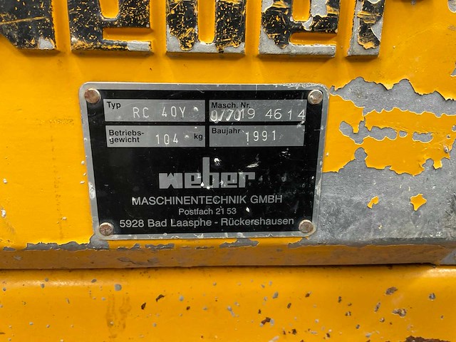 1991 weber rc40y trilplaat - afbeelding 5 van  5