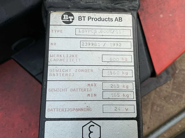 1992 bt lsvpcs 800e/11 stapelaar - afbeelding 9 van  18