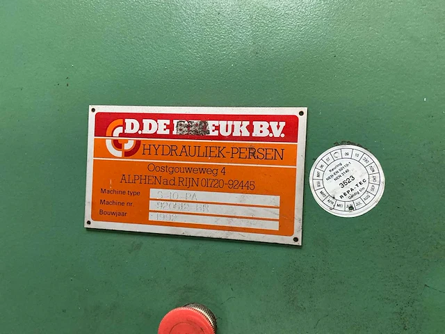 1992 de breuk bv s-10-pa balenpers - afbeelding 4 van  7