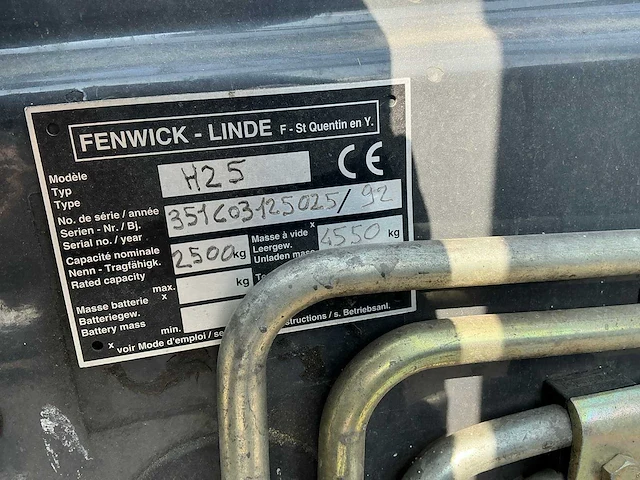 1992 fenwick-linde h25 vorkheftruck - afbeelding 4 van  14