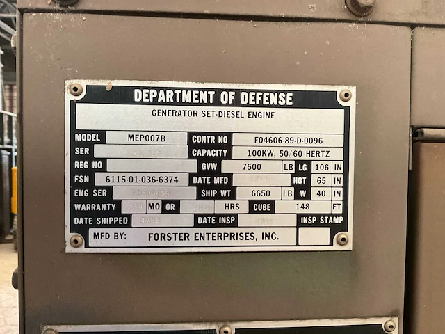 1992 forster enterprises mep007b stroomgenerator - afbeelding 3 van  11
