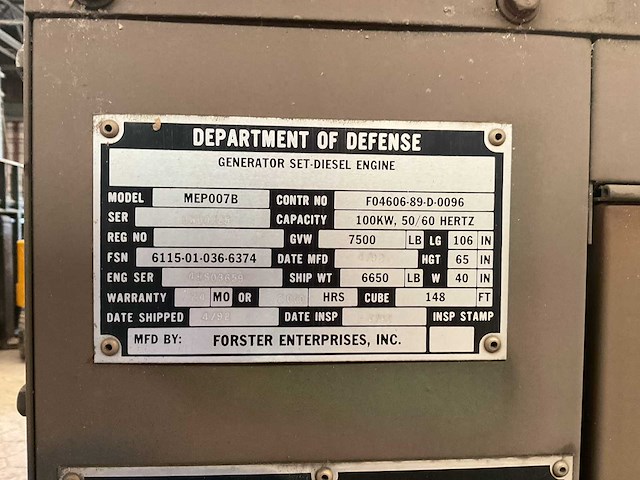 1992 forster enterprises mep007b stroomgenerator - afbeelding 11 van  11