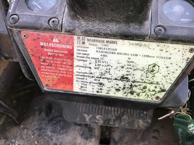 1992 hyster h4.00xl/6 vorkheftruck - afbeelding 20 van  21