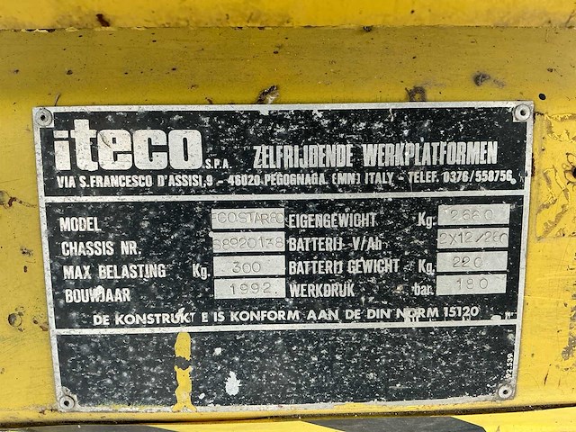 1992 iteco ecostar 80 hoogwerker - afbeelding 7 van  15