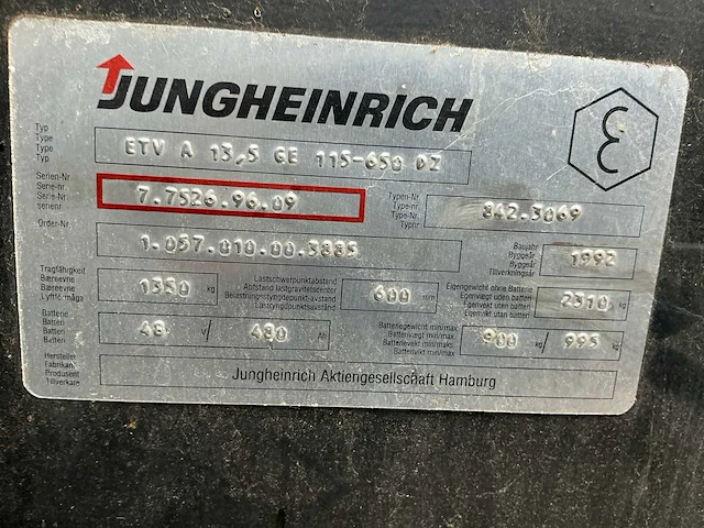 1992 jungheinrich 842.3069 vorkheftruck - afbeelding 24 van  30