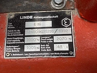 1992 linde e 16 vorkheftruck - afbeelding 7 van  7