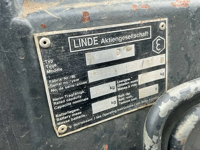 1992 linde h30d vorkheftruck - afbeelding 19 van  26