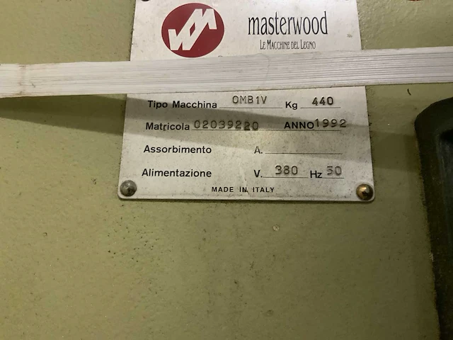 1992 masterwood om b1 v gatensteekmachine - afbeelding 2 van  10