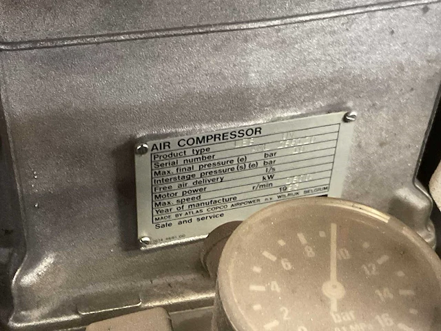 1993 atlas copco le8 uv zuigercompressor - afbeelding 3 van  11
