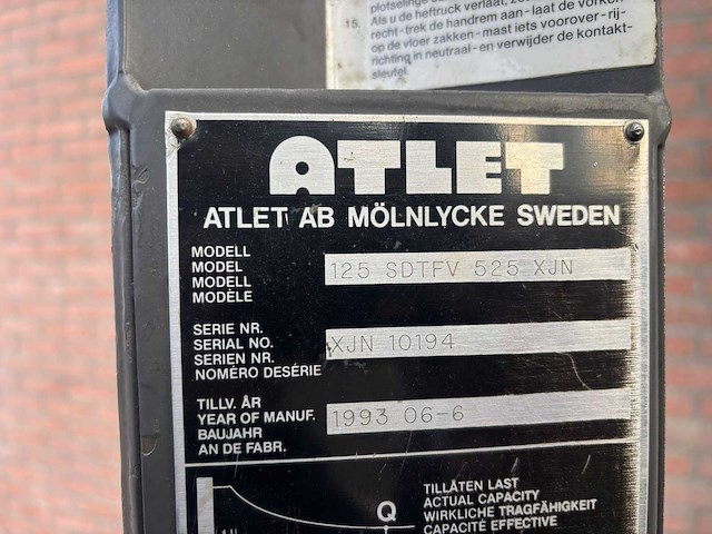 1993 atlet 125 sdtfv 525 xjn reach truck - afbeelding 2 van  11