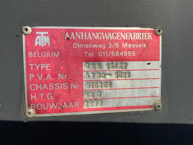 1993 atm oka-15/27 kipper oplegger - afbeelding 26 van  34