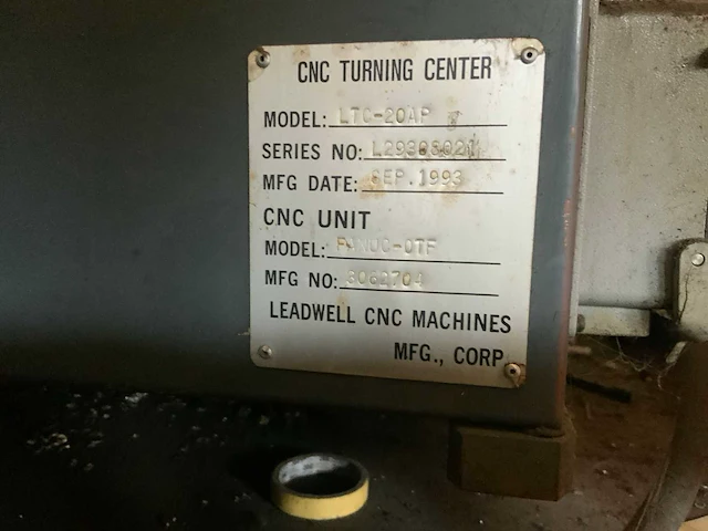 1993 leadwell ltc-20ap cnc draaibank - afbeelding 17 van  20