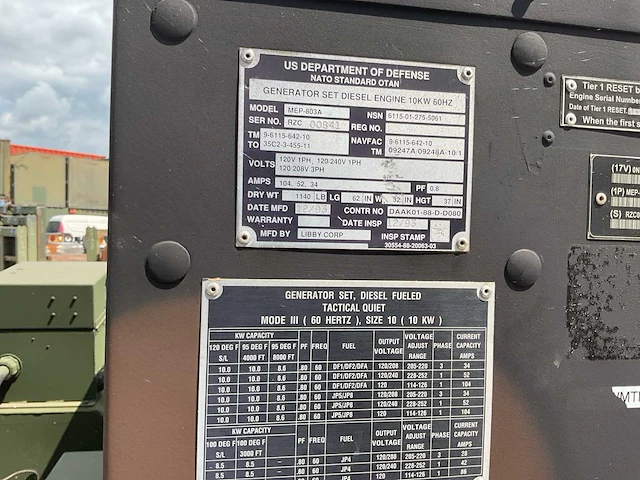 1993 libby corp mep-803a stroomgenerator (2x) - afbeelding 9 van  19