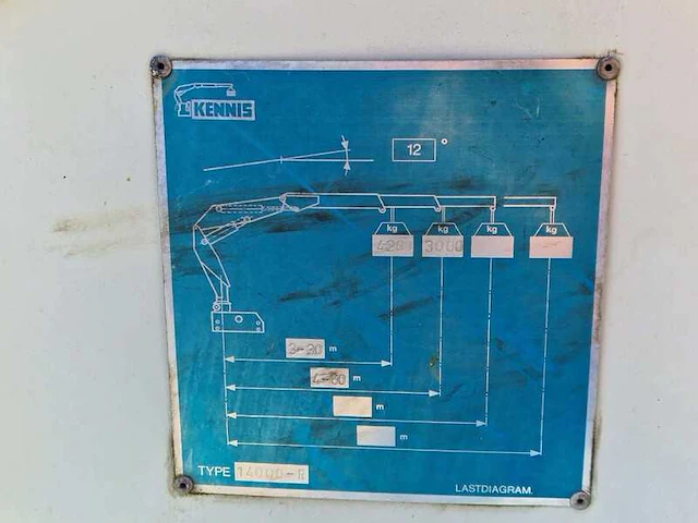 1993 pacton tdx339 oplegger met 1989 kennis 14000kg kraan - afbeelding 20 van  29