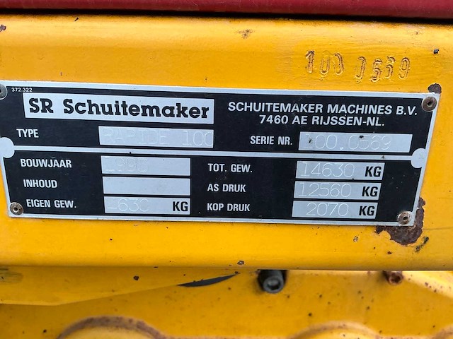 1993 schuitemaker rapide 100 opraapwagen - afbeelding 37 van  42