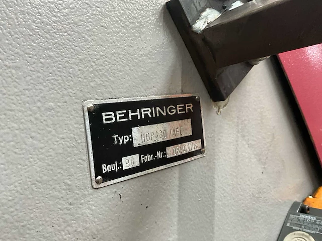 1994 behringer hpb430/afc horizontalebandzaagmachine - afbeelding 11 van  19