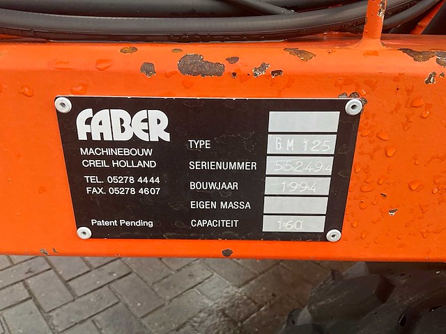 1994 faber maxi gm125 beregeningshaspel 560 mtr. 125mm - afbeelding 26 van  32