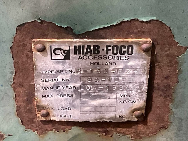 1994 hiab r 150 f2 h1 autolaadkraan - afbeelding 8 van  8