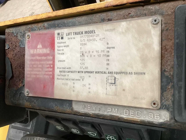 1994 hyster h40xm vorkheftruck - afbeelding 2 van  13
