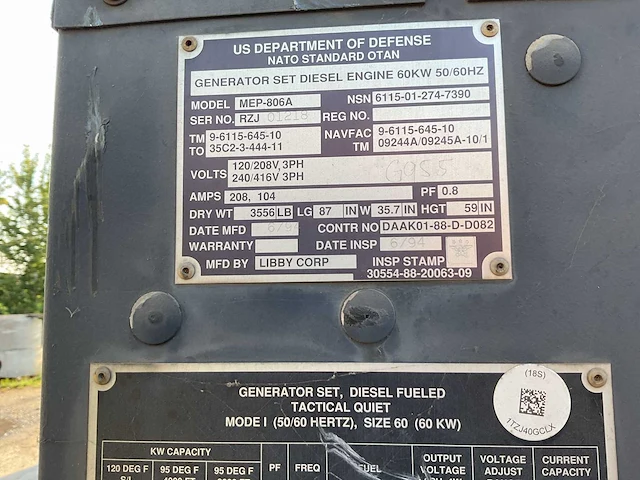 1994 libby corp mep-806a stroomgenerator - afbeelding 9 van  9