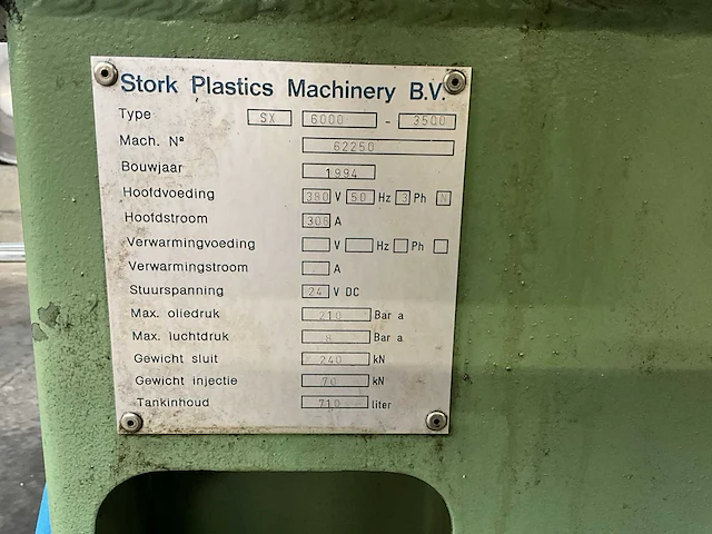 1994 stork sx6000-3500 spuitgietmachine - afbeelding 7 van  28