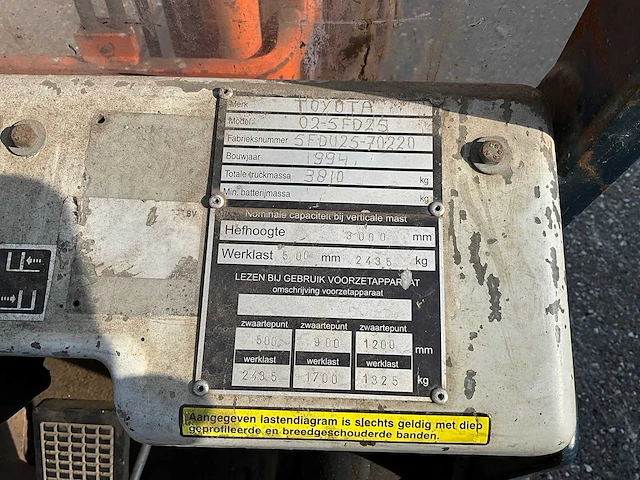 1994 toyota fd25 diesel vorkheftruck - afbeelding 10 van  22