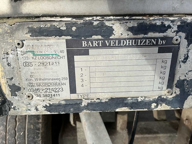 1995 bart veldhuizen b.v. g50-2 veeaanhangwagen - afbeelding 24 van  30