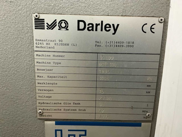 1995 darley mpp110 ponsmachine - afbeelding 20 van  23