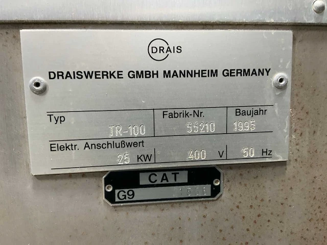 1995 drais tr-100 mixing and drying reactor - afbeelding 10 van  13