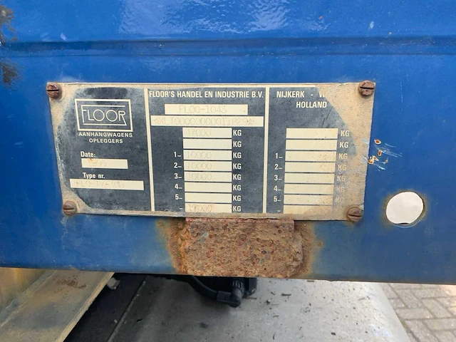 1995 floor flo-17-30h oplegger met hiab kraan - afbeelding 18 van  37