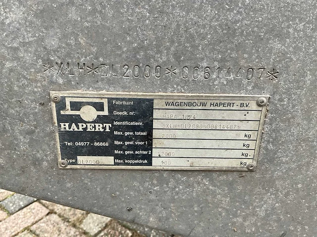 1995 hapert dl2000 aanhangwagen - afbeelding 9 van  17