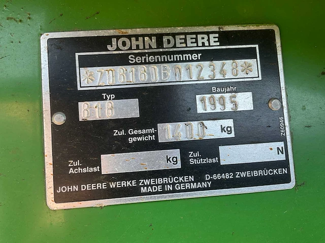 1995 john deere 818 maaibord - afbeelding 6 van  14