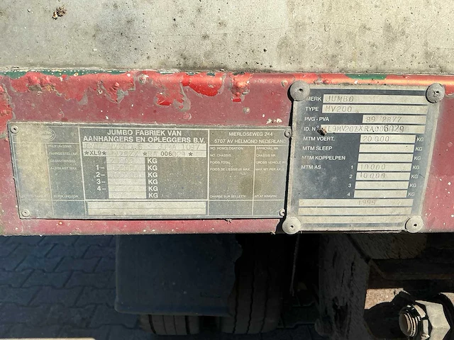 1995 jumbo mv 200 veeaanhangwagen - afbeelding 21 van  33