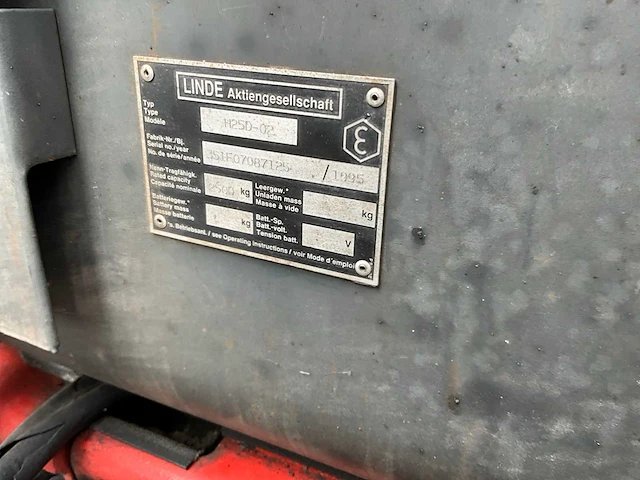 1995 linde h25d-02 vorkheftruck - afbeelding 8 van  10