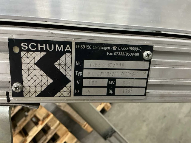 1995 schuma pro-wa800/2000/400/s40 opvoerband - afbeelding 13 van  20