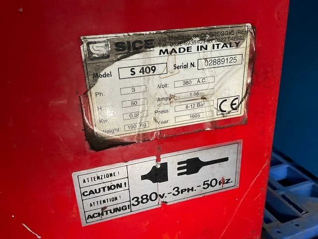 1995 sice s409 banden de-en montageapparaat - afbeelding 9 van  9