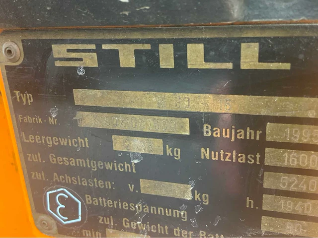 1995 still r 60 -16 vorkheftruck - afbeelding 19 van  27