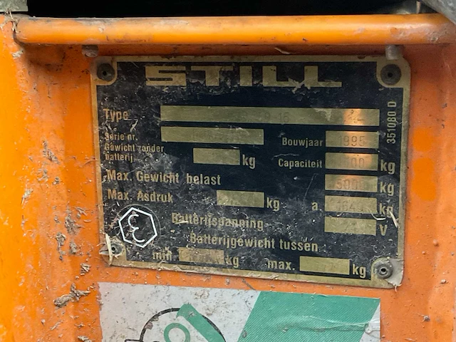 1995 still r50-15 vorkheftruck - afbeelding 7 van  16