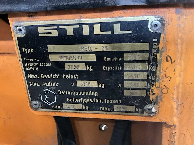 1995 still r60-25 vorkheftruck ( voor onderdelen) - afbeelding 6 van  14