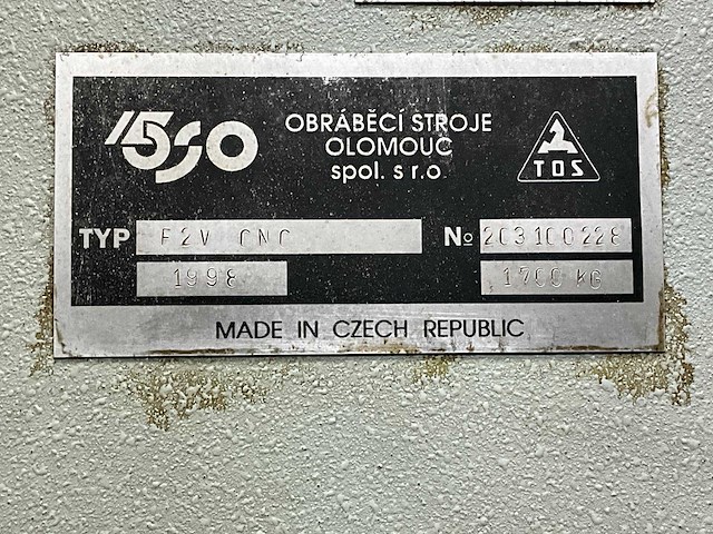 1995 tos f2v-cnc-e cnc freesmachine - afbeelding 24 van  32