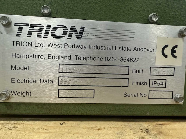 1995 trion 1995 ti300 lasdampafzuiginstallatie - afbeelding 6 van  6