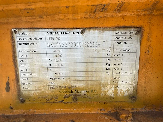1995 veenhuis mestoplegger tankwagen - afbeelding 15 van  22