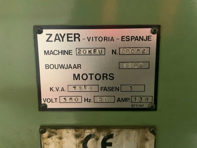 1995 zayer 20kfu 4000 cnc bedfreesmachine - afbeelding 42 van  47