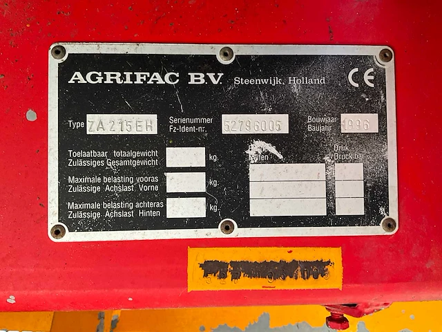1996 agrifac za 215 eh bietenrooier - afbeelding 30 van  43