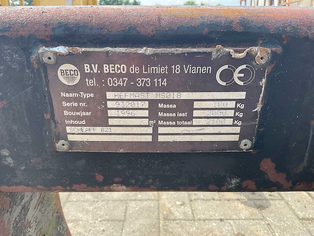 1996 beco ms018 shovel jip - afbeelding 6 van  6