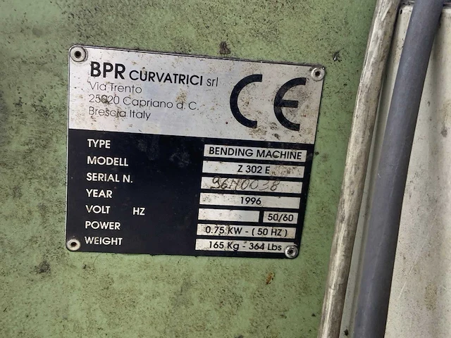 1996 brp z302e profielbuigmachine - afbeelding 2 van  12