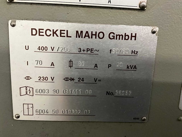 1996 deckel maho dmc70v 3-assige cnc verticale bewerkingcentrum - afbeelding 24 van  37