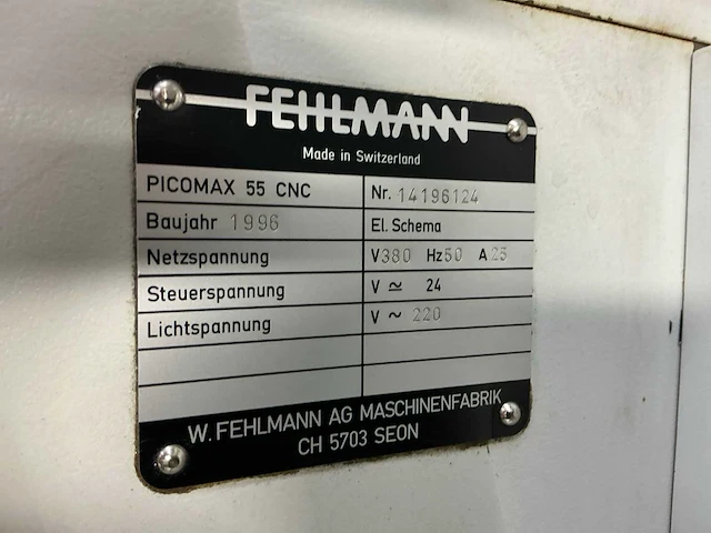 1996 fehlmann picomax 55 cnc freesmachine - afbeelding 15 van  22